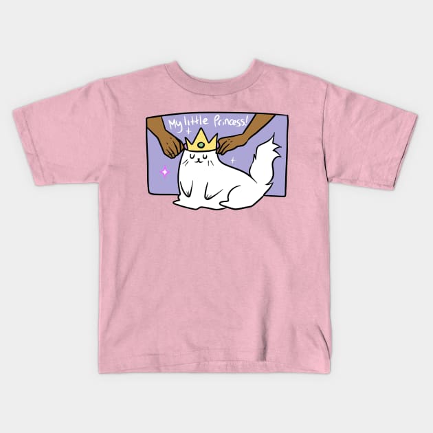 Princess Cat Crowned Kids T-Shirt by saradaboru